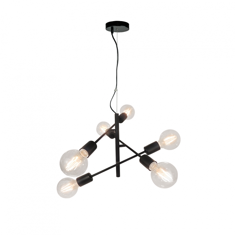 Пендел черен Freestyle 6 x Max 60W 220-240V AC IP20 LED осветление
