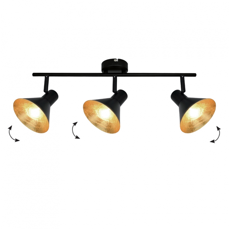 Спот черен/златен Harvey 3 x Max 42W 220-240V AC IP20 LED осветление