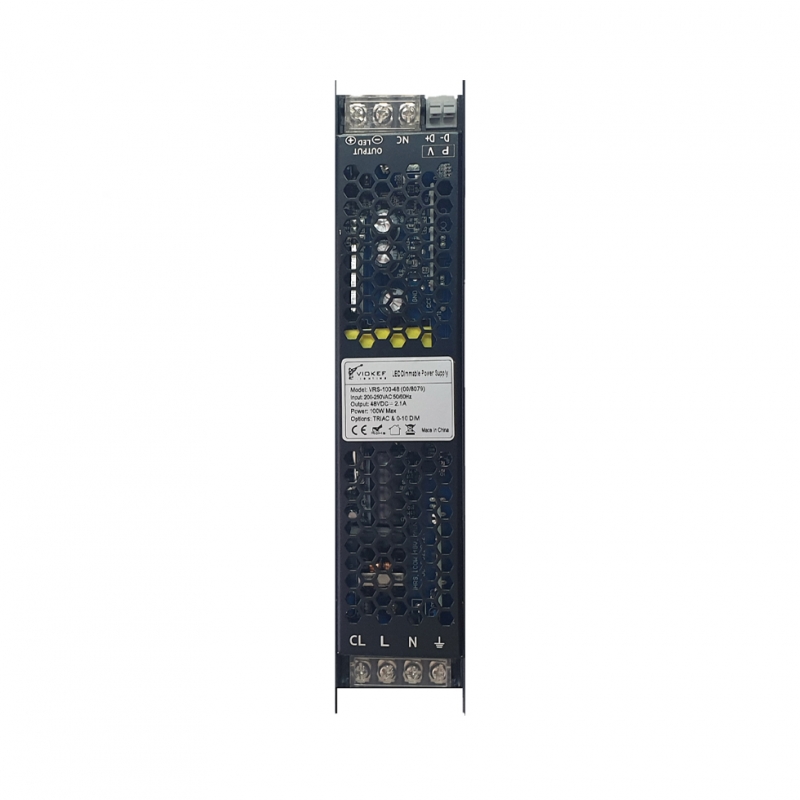 Захранване 48VDC 100W IP20 Triac & 0-10 димируем 100W Input: 230 VAC, Output: 48 VDC IP20 LED осветление