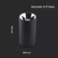 GU10 Корпус Кръг Черно + Хром Декоративни LED луни