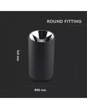 GU10 Корпус Кръг Черно + Хром Декоративни LED луни
