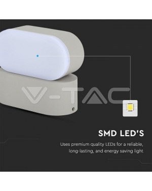 6W Стенна Лампа Сива IP65 Подвижна 4000К Фасадно LED осветление