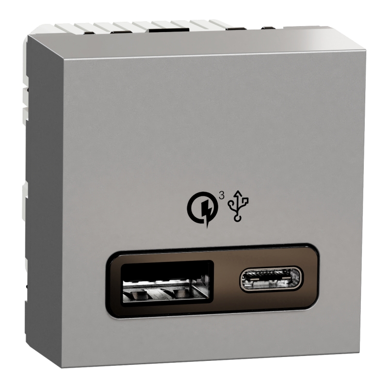 Двойно USB Quick Charge A+C 18W Двойно USB Quick Charge A+C 18W NEW UNICA контакти и ключове