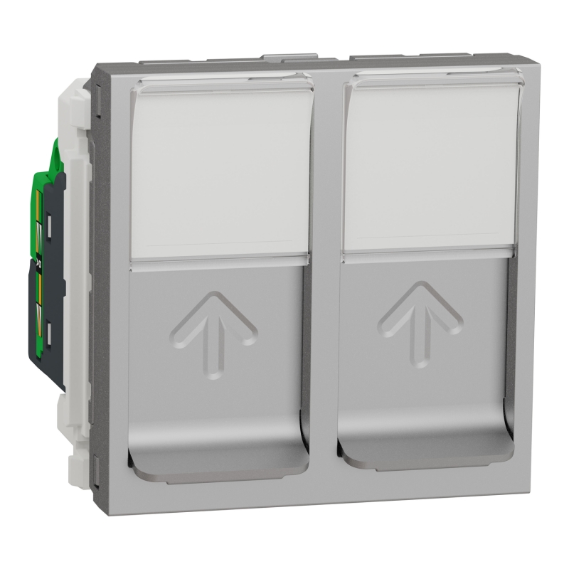 Двойна розетка RJ45, кат. 6 STP, 2 модула NEW UNICA контакти и ключове