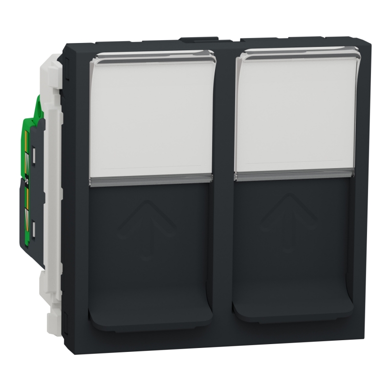 Двойна розетка RJ45, кат. 6 STP, 2 модула Двойна розетка RJ45, кат. 6 STP, 2 модула NEW UNICA контакти и ключове