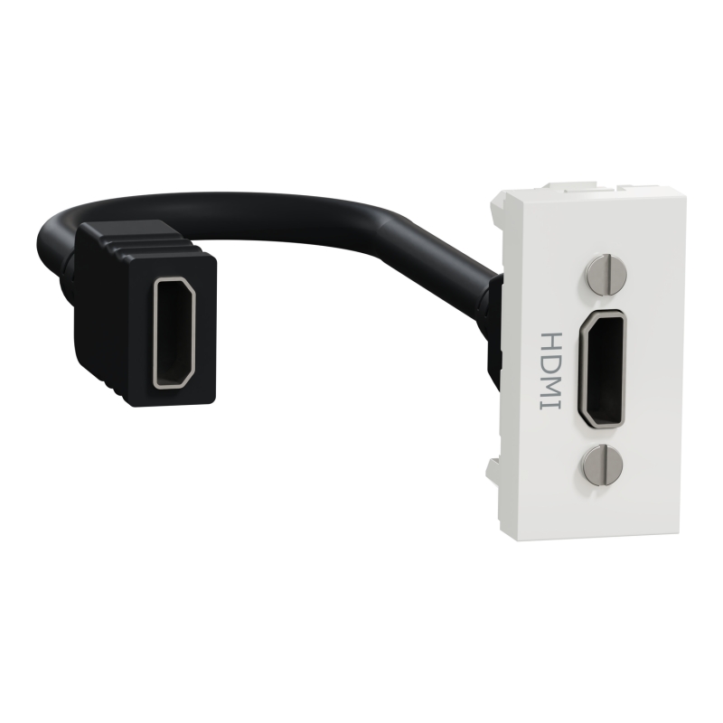 Конектор HDMI, 1 модул, бял NEW UNICA контакти и ключове