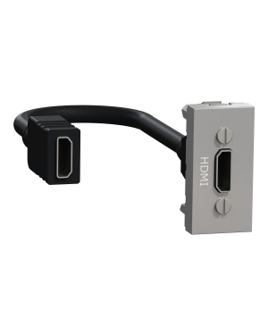 Конектор HDMI, 1 модул, алуминий NEW UNICA контакти и ключове