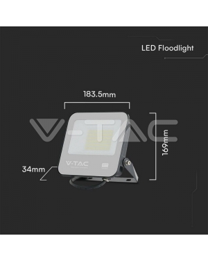 50W LED Прожектор SAMSUNG Чип 1м Кабел Черно Тяло 4000K LED прожектори