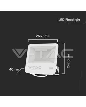 100W LED Прожектор SAMSUNG Чип 1м Кабел Бяло Тяло 4000K LED прожектори