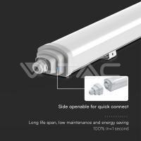 48W LED Влагозащитено тяло GT Серия CREE ЧИП 150см 4000K Линейни LED тела за открит монтаж