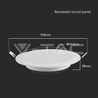 3W LED SAMSUNG CHIP Backlit Panel Recessed - Кръг6500K LED панели за скрит монтаж