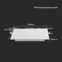 6W LED SAMSUNG CHIP Backlit Panel Recessed - Квадрат 4000K LED панели за скрит монтаж