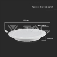 18W LED SAMSUNG CHIP Backlit Panel Recessed - Кръг4000K LED панели за скрит монтаж