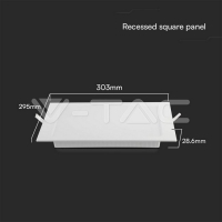 24W LED SAMSUNG CHIP Backlit Panel Recessed - Квадрат 6500K LED панели за скрит монтаж