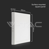 24W LED SAMSUNG CHIP Backlit Panel Surface Mounted Квадрат 6400K LED панели за външен монтаж на осветление