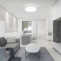 18W LED Плафон SAMSUNG Chip 3000K Кръг Бяла Рамка IP44 LED плафони без сензори