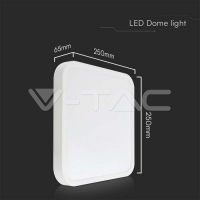 18W LED Плафон SAMSUNG Chip 6500K Квадрат Бяла Рамка IP44 LED плафони без сензори