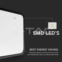 24W LED Плафон SAMSUNG Chip 6500K Квадрат Черна Рамка IP44 LED плафони без сензори