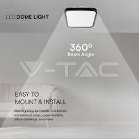 24W LED Плафон SAMSUNG Chip 6500K Квадрат Черна Рамка IP44 LED плафони без сензори