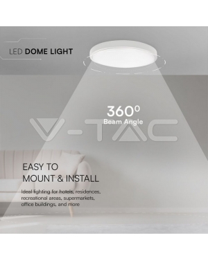 36W LED Плафон SAMSUNG Chip 4000K Кръг Бяла Рамка IP44 LED плафони без сензори