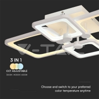 70W LED Плафон 3 Степени Димиращ С Дистанционно Бяло Тяло IP20 LED плафони без сензори