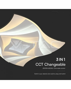 75W LED Плафон 3 Степени Димиращ С Дистанционно Бяло Тяло IP20 LED плафони без сензори