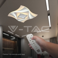 75W LED Плафон 3 Степени Димиращ С Дистанционно Бяло Тяло IP20 75W LED Плафон 3 Степени Димиращ С Дистанционно Бяло Тяло IP20 LED плафони без сензори