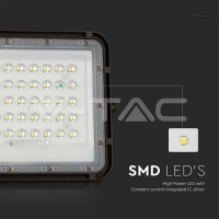 10W LED Соларен Прожектор 6400K Сменяема Батерия Черно Тяло LED екстериорно осветление