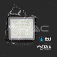 10W LED Соларен Прожектор 6400K Сменяема Батерия Черно Тяло LED екстериорно осветление
