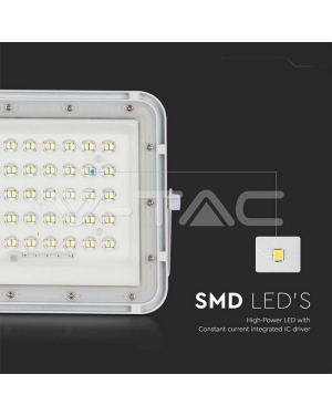 10W LED Соларен Прожектор 4000K Сменяема Батерия Бяло Тяло LED прожектори