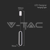 13W LED Висяща Лампа 40CM 3000K Бяло Тяло Висящи декоративни лампи