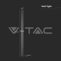 10W LED Линейна Стенна Лампа 510x60x50мм 3000K Черно Тяло IP54 Фасадно LED осветление