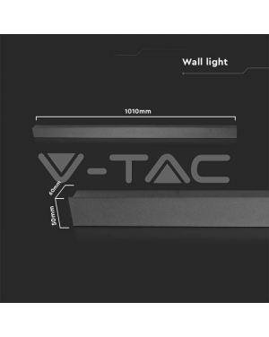 20W LED Линейна Стенна Лампа 1010x60x50мм 4000K Антрацит IP54 Фасадно LED осветление