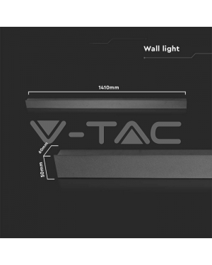 28W LED Линейна Стенна Лампа 1410x60x50мм 3000K Антрацит IP54 Фасадно LED осветление