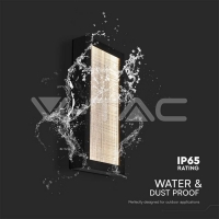 20W Стенна Лампа (W200*D50*H400mm) 3000K Черно Тяло IP65 Фасадно LED осветление