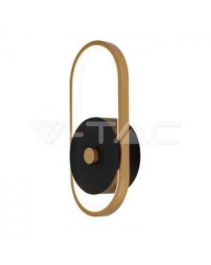 15W Стенна Лампа (L33*W15*H4.4mm) 3000K Черно + Златисто Тяло IP65 Фасадно LED осветление