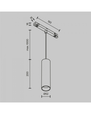 LED пендел Бял за магнитна шина Maytoni Focus LED Exility Magnetic 4000К LED магнитно осветление