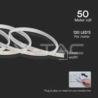 LED Лента Сет 10W 2835 121 3000K 50м/Сет 220V 220V LED ленти