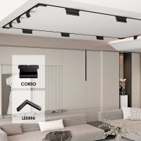 SLIM25 Магнитен LED ъгъл LEMINI LED ∙ 12W ∙ Черен ∙ 4000K LED магнитно осветление