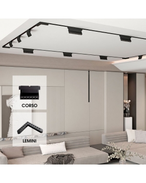 SLIM25 Магнитен LED ъгъл LEMINI LED ∙ 12W ∙ Черен ∙ 4000K LED магнитно осветление