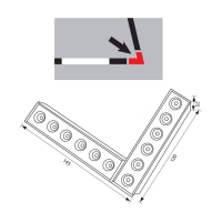 SLIM25 Магнитен LED ъгъл LEMINI LED ∙ 12W ∙ Черен ∙ 4000K LED магнитно осветление