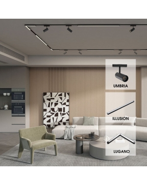SLIM25 Магнитен LED спот UMBRIA LED ∙ 12W ∙ Черен ∙ 3000K LED магнитно осветление