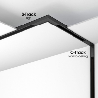 SLIM25 Електрически конектор 90° S-Track ∙ Черен LED магнитно осветление