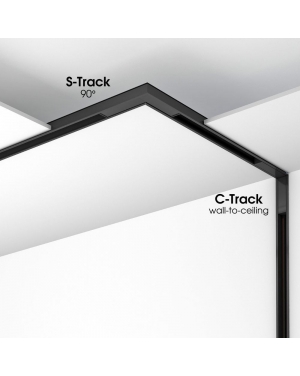 SLIM25 Електрически конектор 90° S-Track ∙ Черен LED магнитно осветление