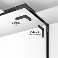 SLIM25 Електрически конектор 90° S-Track ∙ Черен LED магнитно осветление