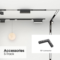 SLIM25 Електрически конектор 90° S-Track ∙ Черен LED магнитно осветление