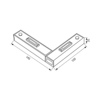 SLIM25 Електрически конектор 90° S-Track ∙ Черен LED магнитно осветление
