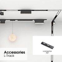 SLIM25 Електрически магнитен конектор 90° L-Track ∙ Черен LED магнитно осветление
