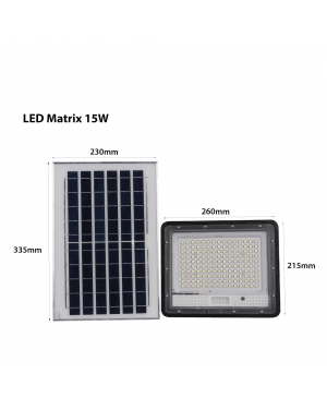 LED СОЛАРЕН ПРОЖЕКТОР MATRIX 15W 6500K	1500Lm	IP65 260x215mm LED прожектори