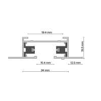 Монофазна тоководеща шина за вграждане Maytoni TRX004-112W Unity Track 2m White LED магнитно осветление Maytoni серия Unity